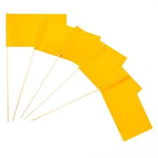 Papierfähnchen: Orange mit Holzstab