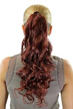 Haarteil Zopf Steckkamm & Haarreif Dunkelrot gewellt lockig 45 cm ROSY-35