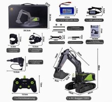 Huina 1593 Bagger 1 14 RTR inkl 2 Akkus Kettenbagger Die Cast RC
