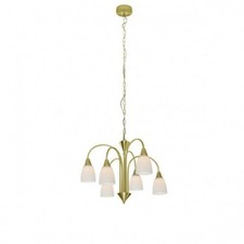 Wofi Casa Pendelleuchte 6xLED je 5W/230V Messing Glas Metall 430lm 150cm Ø50cm