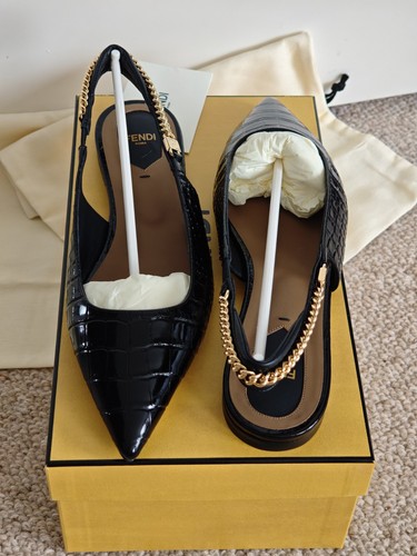Fendi chain strap slingbacks - fendi,