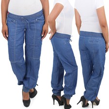 Damen Boyfriend Haremshose Aladin Baggy Harem Pluder Jeans Hose Pumphose Chino