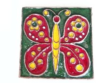 Keramik Fliese DDR Erhard Goschala Studiokeramik ETGM Schmetterling