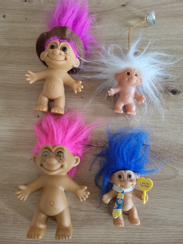 Vintage troll figuren - 4x,
