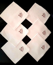 Leinen Servietten mit Stickerei, 6 Stück