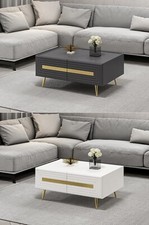 Couchtisch 90x64cm Elegant Hochwertig Melaminbeshicktung Anthrazit oder Weiß