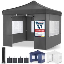 Pavillon Wasserdicht 3x3 m Popup-Design 3 Fenster UV 50+ Fest Garten Falt Zelt