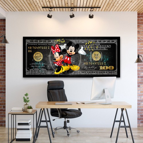 Acrylglasbild mickey dollar - acrylglasbild,