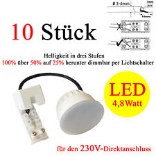 10er SET Paulmann Coin mit 4,8 Watt LED Einbauspot's dimmbar in 3 Stufen 230V~ 