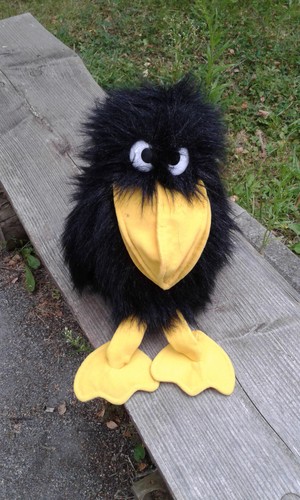 Handpuppe rabe gross - rabe, schwarz