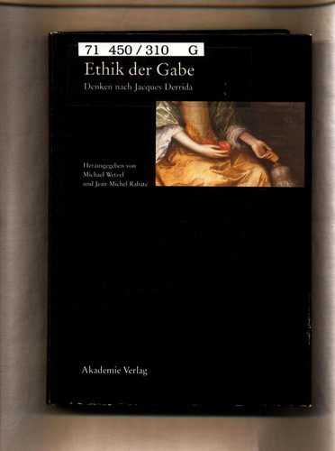 Ethik der gabe denken - ethik, nach