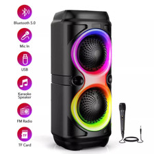 200W Tragbarer Bluetooth 5.0 Lautsprecher LED Subwoofer Musikbox Boombox Party
