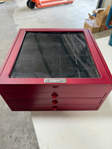 Zippo holz displaybox rot mit - zippo,