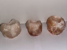 3x Himalaya Salzkristall Teelicht Set Teelichthalter Salz Stein Mineral