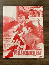 Freddy und der Millionär Freddy Quinn, Grit Boettcher 1961 Danish Movie Program