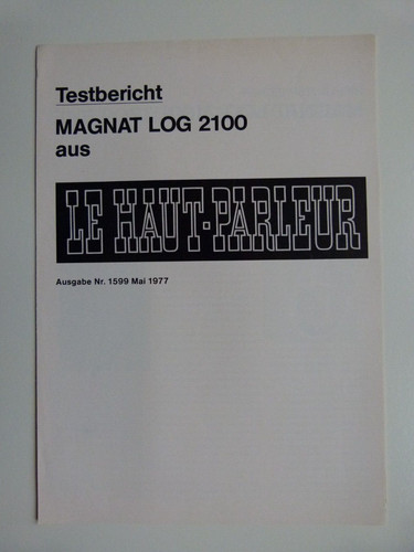 Magnat log 2100 testbericht - log,