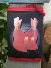 Euromic Portemonaie Geldbörse - Synthetik schwarz rot - Klett- und Reißverschluß