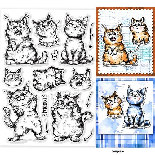 Stempel set clear stamp - clear, katzen