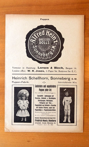 Historisches werbeblatt puppen - historisches,