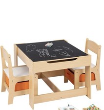 3 tlg. Kindersitzgruppe Spieltisch Schreibtisch Tisch&2 Stühlen Kindermöbel Holz