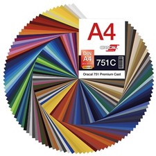 Plotterfolie DIN A4 Bogen 30x20cm ORACAL 751C Folie Vinyl Autofolie Plottfolie