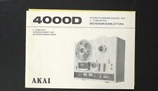 Original AKAI 4000D Tonbandmaschine Owner's Manual / Bedienungsanleitung !!!