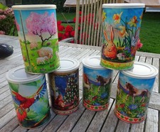 6 leere Kaffeebüchsen Kaffeedosen Künstlerdosen Jungborn h13,5 d8,5cm