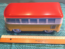 Blechdose VW-Bus, Bully T1 gelbweiß mit rotem Dach