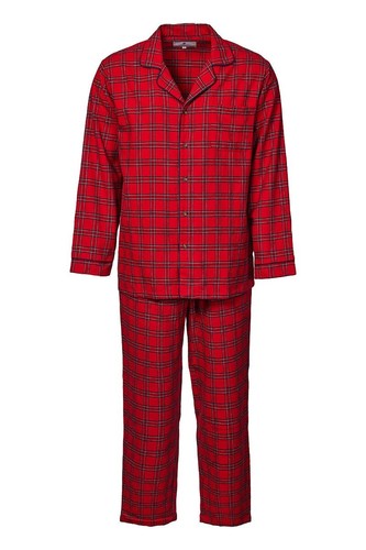 Herren flanell pyjama - flanell, rot