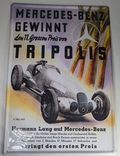 Retro Blechschild, Mercedes-Benz Gewinnt, ca. 50 x 35 cm, #AG926