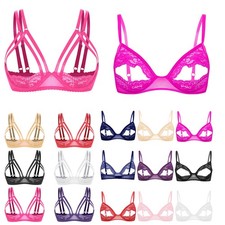 DE Damen 1/4 Bügel BH Tops Spitze BH Push Up Bra Lingerie Dessous Unterwäsche