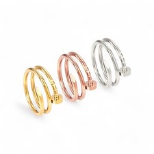 Nagel Ring Gold oder Rosé Handwerker Ring Edelstahl verwickelt