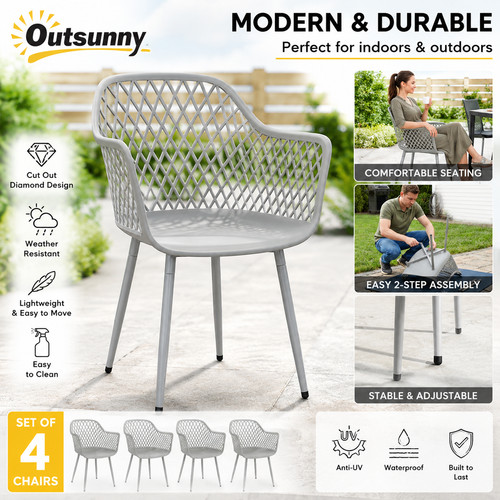 Outsunny gartenstühle 4er set - 4er,