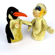 Vintage Steiff Handpuppe, Affe