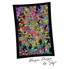 Black Leaf Mushroom Wandtuch -