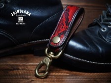 Pythonhaut Gürtelschlaufe Schlüsselanhänger / Handnähen handgefertigt / aus J...