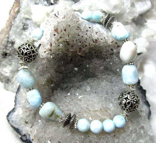 Larimar edelstein armband - ,