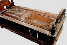 TEAK Aussteuer Truhe Hochzeit s Reise Trage Kommode Antiquität der 20er aus JAVA