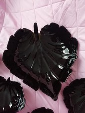 Arcopal Arcoroc Blatt Glas Schale Set 5-teilig schwarz Aus Opalglas gefertigt