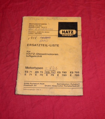 Ersatzteilliste hatz diesel - ersatzteilliste,
