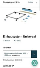 Einbausystem, Einbaumontagehilfe Bette für Duschwanne 160 * 100