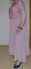 XXL Spitzenkleid pink