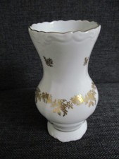 weimar porzellan vase klein weiß Goldrand Vintage
