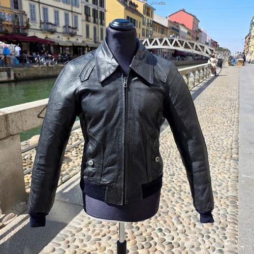 Herren lederjacke schwarz - , 70