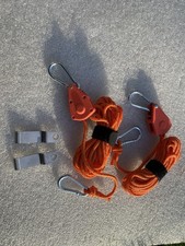 Abspannset Thule Markise Omnistor mit Seil , Ratsche + Haken Orange Sturmband