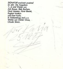 Christoph Meckel 1987. Signatur. Zeit-Schrift-Bild Objekt. Nr.7. Herausgeber: Ha