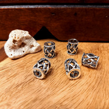 5 Bartperlen Haar Perlen Rasta Perlen antik Silber Farbe (30)