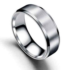 Klassischer Silber Herren Damen Ring Edelstahl Finger Ring Matt Schmuck Geschenk