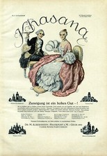 Khasana Pflegemittel XL Reklame 1924 Barock Rokoko  Creme H. Pellar Wien Perücke