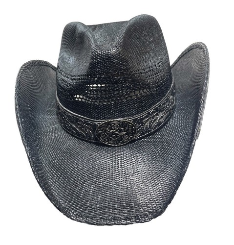 Black flower western cowboyhut - western,